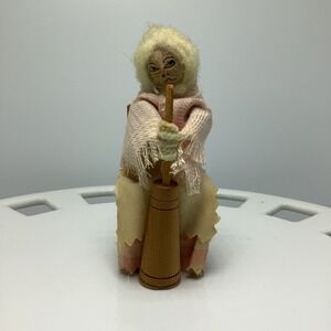 Homemade Hickory‎ Nut Grandma Churning Butter on Chair Folk Art Doll 4 1/2"